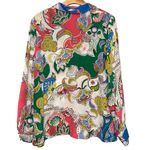 Boden Women’s Size 12 Cream Pink Paisley Silk Lilian Pullover Top Blouse Photo 5