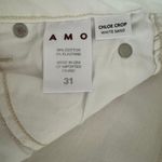 Anthropologie AMO Chloe Crop Release Hem Jeans In White Sand Photo 13