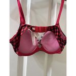 Victoria's Secret Pink Wear Everywhere Tshirt Lightly Lined Bra Red Plaid 34A Photo 3