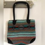 EL Paso Saddle Blanket Co. Large Tote Bag Handwoven 18”X16” southwestern Blue Photo 2