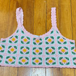 Altar'd State  Pink Crochet Floral Top Photo 0