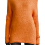 ZARA  Fuzzy Eyelash Knit Sweater Women’s Small S Orange Soft Cozy NWT Turkey Photo 0
