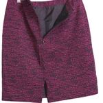 Halogen Womens Pencil Skirt Magenta Black Printed Knee Length Back Slit Zipper 8 Photo 4