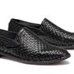 H. S. Trask black woven leather loafers slip on shoes women’s size 9 artisan Photo 0