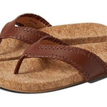Jack Rogers  Brown Cork Leather Thong Sandals Casual Summer Shoes Size 5 Photo 0