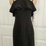 Karl Lagerfeld Little Black Dress Ruffle Top Adjustable Straps Size 4 Photo 0