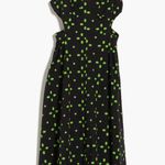 Topshop NWT  Cutout Fit & Flare Cotton Dress Black Green Photo 0