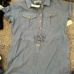 Almost Famous Blue Button-Up Romper Photo 0
