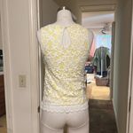 Suzy Shier Yellow and White Lace Sleeveless Blouse Photo 3