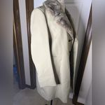 London Fog  Cream Trench Coat with Faux Fur Collar Photo 4