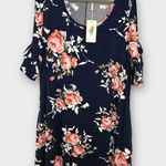 Nemidor Navy Floral Ruffle Sleeve Dress Plus Size 20 Casual Beach Vacation NWT Blue Photo 0