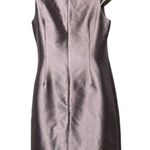 Rickie Freeman for Teri Jon Vintage metallic lavender silk blend dress sz 8 Photo 3