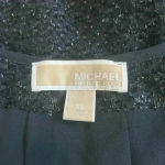 Michael Kors MICHAEL  Black Tie Neck Mettallic Jacquard Mini Dress Size XS Photo 6