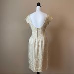 JAY HERBERT | Vintage Metallic Gold Baroque Open Back Cocktail Dress Sz M Size M Photo 4