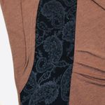 Brown Faux Fur Sweater Top with Paisley Accent Size M Photo 4