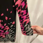 Adorable flowy pink black mini dress Style & Co fish flowers stretchy tunic Photo 3