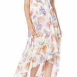 Calvin Klein  floral white Hydrangea High-Low wedding guest dinner Maxi Dress 6 Photo 0