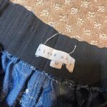 Blush Noir  Denim Mini Skirt with Floral Denim Patchwork Size M Elastic Waist Photo 4