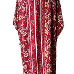 Xhilaration Boho Floral Print Rayon Kimono with Tassels in Red XS/S Photo 5