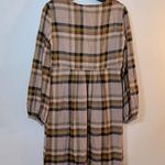 ZARA Long Sleeve Plaid Midi Dress Photo 5