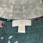 Charming Charlie Forest Green Floral Tie Front Top - Size Small - Flutter Sleeve Photo 4