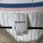 Maeve NWOT  Anthropologie Crew-Neck Fitted Cable-Knit Sweater in White Photo 7