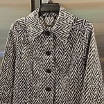 Trina Turk ππ Denali Coat ~ Indigo Chevron Print with Clear Laminate 4 NWT Photo 8