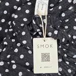 Black White Polka Dot Halter Tie Neck Ruffle Hem Top Blouse Size M Size M Photo 2