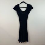 BCBG Maxazria Black Knit Short Sleeve A-Line Dress Size Medium Photo 6