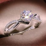 Zinc ⚠️ Clearance NWT  Rhinestone Ring silver with white zirconia stone
Size 6 Photo 1