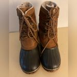 Sorel women chestnut brown suede rubber waterproof duck short boots 9 Photo 9