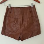Maeve NWT Anthropologie  Colette Brown Faux Leather Shorts Minimalist Luxe Sz 26 Photo 2
