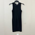 Goldie Lewinter Sleevless Pointelle Trim Rib Dress in Black Sz M Photo 1