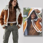 Free People  Western Bohemian Vegan Suede Exchange Shearling Jacket Coat XL Photo 11