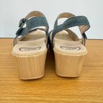 Dansko Season sandals womens 38 denim suede ankle strap heel hook and loop blue Photo 2