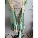 Saints + Secrets  Wrap Dress Women's Size S Short Sleeve Floral Print Mini Blue‎ Photo 4