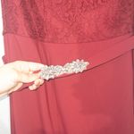 Jenny Packham New  Burgundy Lace Top Formal Dress Size 16 Photo 3