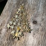 Sparkle Galore White‎ Rhinestone 2.25” Christmas Tree Bow Brooch Signed CN Photo 1