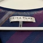 Trina Turk  faux wrap rainbow stripe blouse asymmetric hem size XS multicolor Photo 5