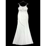 DB STUDIO Davis’s Bridal Illusion Corset Crepe Sheath Wedding Dress White Size 2 Photo 4