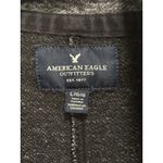 American Eagle Gray Zip Up Sweat Jacket Zip Pockets Snaps Size Large Warm Photo 1