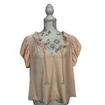 Free People  Terese‎ Top Pink Tint Flutter Short Sleeves Size M Photo 1