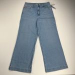 Lands' End  Sustainable Denim High Rise Wide Leg Jeans Light Wash NEW Size 12 Photo 0