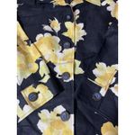 Emma James  By Liz Claiborne Linen Blend Size 12 Floral Blazer Jacket Navy Photo 4