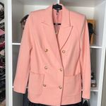 EXPRESS Flannel Knit Oversized Double Breasted Blazer with Gold Novelty Buttons Photo 5