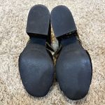 CAbi Interlock Block Heel Womens Sz 9.5 Green Moss Crushed Velvet Open Toe Shoes Photo 6