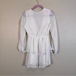 LIONESS  White Swiss Dot Tiered Mini Dress Womens S Boho Fairy Cottage Core Bride Photo 1