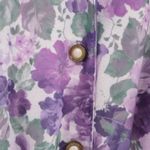California Looks Purple Floral Secretary Dress Midi USA Vintage 80a 90s Size 12P Photo 3