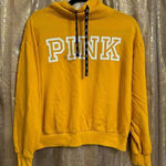 PINK - Victoria's Secret  Yellow Hooded Pullover Cowl Neck Sweater XS Flawed Photo 0