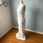 Lulus Loving Fate White Bow Square Neck Backless Maxi Dress Size Large Photo 7